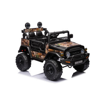 Toyota FJ Cruiser dla dzieci Czarny Liście + Pilot + Napęd 4x4 + Audio LED + EVA + Wolny Start